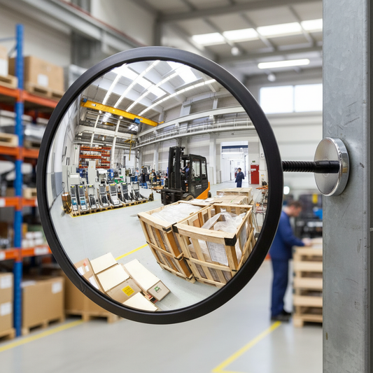 Premium Magnetic Mounting Convex Safety Mirror - Shock-Proof Acrylic, Flexible Arm for Indoor and Outdoor... | britanniasafety.uk