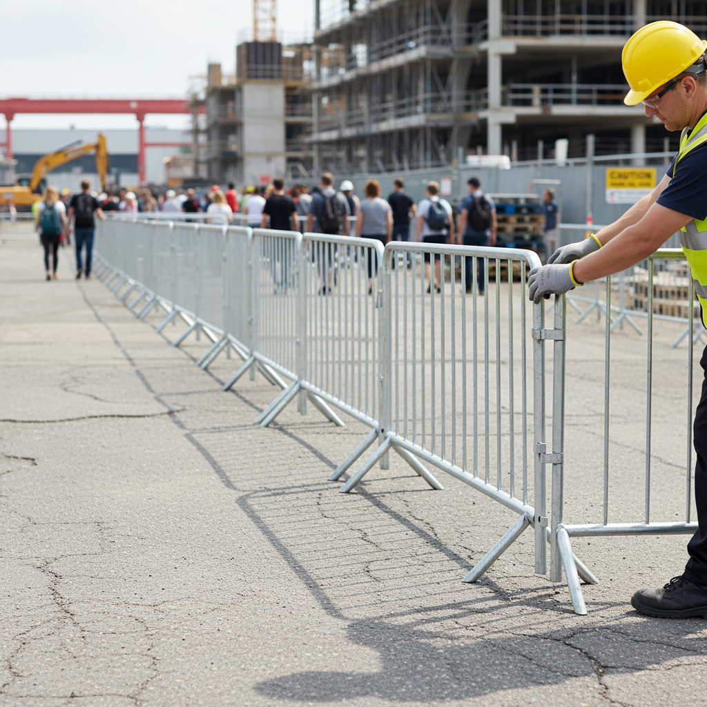 Heavy Duty 2.3m Loose Leg Barrier System with Galvanised Steel Construction for Crowd Control