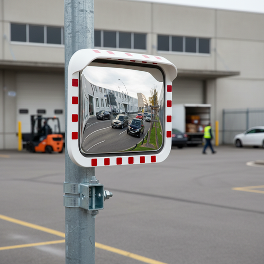 Premium Hybrid Traffic Mirror with Frost Resistance and Stainless Steel Face for Extreme Temperatures | britanniasafety.uk
