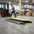 Heavy Duty 5 Channel Cable Protector Ramp with Durable Non-Reactive Plastic and High Visibility Design for Safety