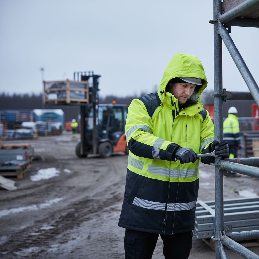 Heavy Duty Class 3 Hi-Vis Winter Parka with Detachable Hood and Waterproof Design for Enhanced Comfort and Mobility