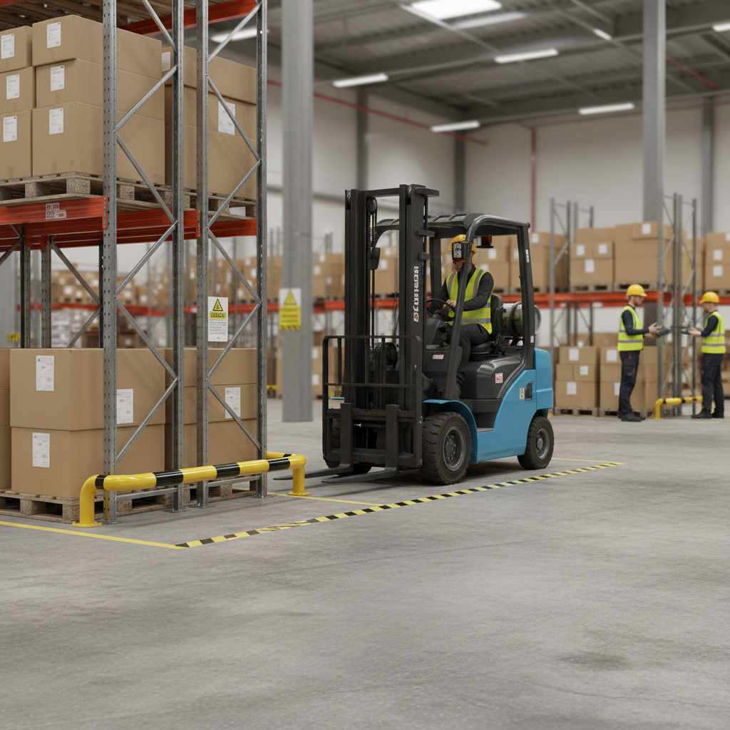 Heavy Duty 76mm Corner Barrier Guard Rail for Industrial Protection with Durable Powder-Coated Finish