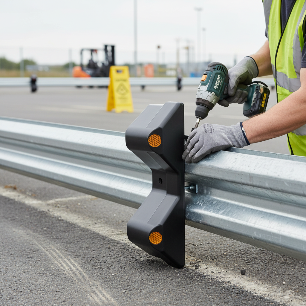 Premium Rigid Plastic Barrier End Cap with Reflective Dots for Enhanced Safety in High Traffic Areas | britanniasafety.uk