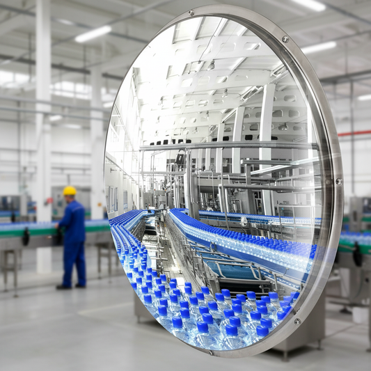 Premium Stainless Steel Industrial Mirror for High-Temperature Environments - Adjustable Mounting Kit and... | britanniasafety.uk