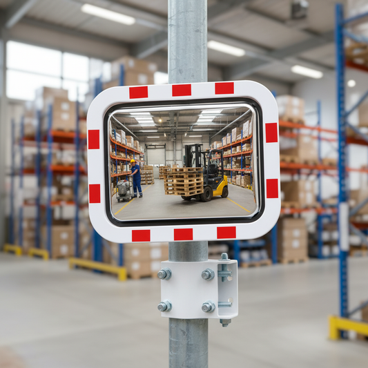 Premium Stainless Steel Traffic Mirror with Weather-Resistant ABS Housing and Mounting Bracket for Enhanced... | britanniasafety.uk