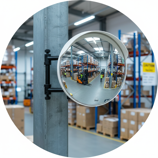 Premium Two-Direction Security Mirror for Retail and Hospitality with Convex Design for Enhanced Visibility | britanniasafety.uk
