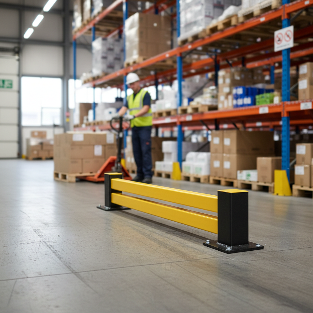 Professional Low-Level Hybrid Barrier Extension Kit for Warehouse Protection with Flexible Beams and... | britanniasafety.uk