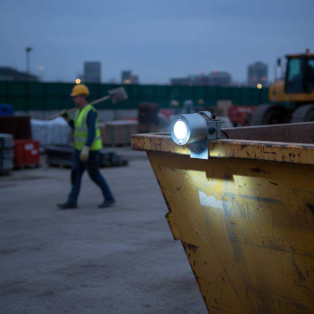 Heavy Duty Metal Skip Light with Anti-Tamper Bolts and Long Battery Life for Enhanced Visibility | britanniasafety.uk