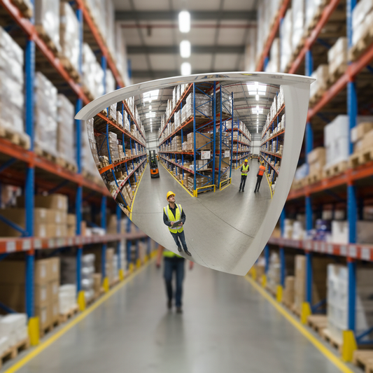 Premium 90 Degree Indoor Observation Mirror for Safety and Supervision in Corners and Passageways | britanniasafety.uk
