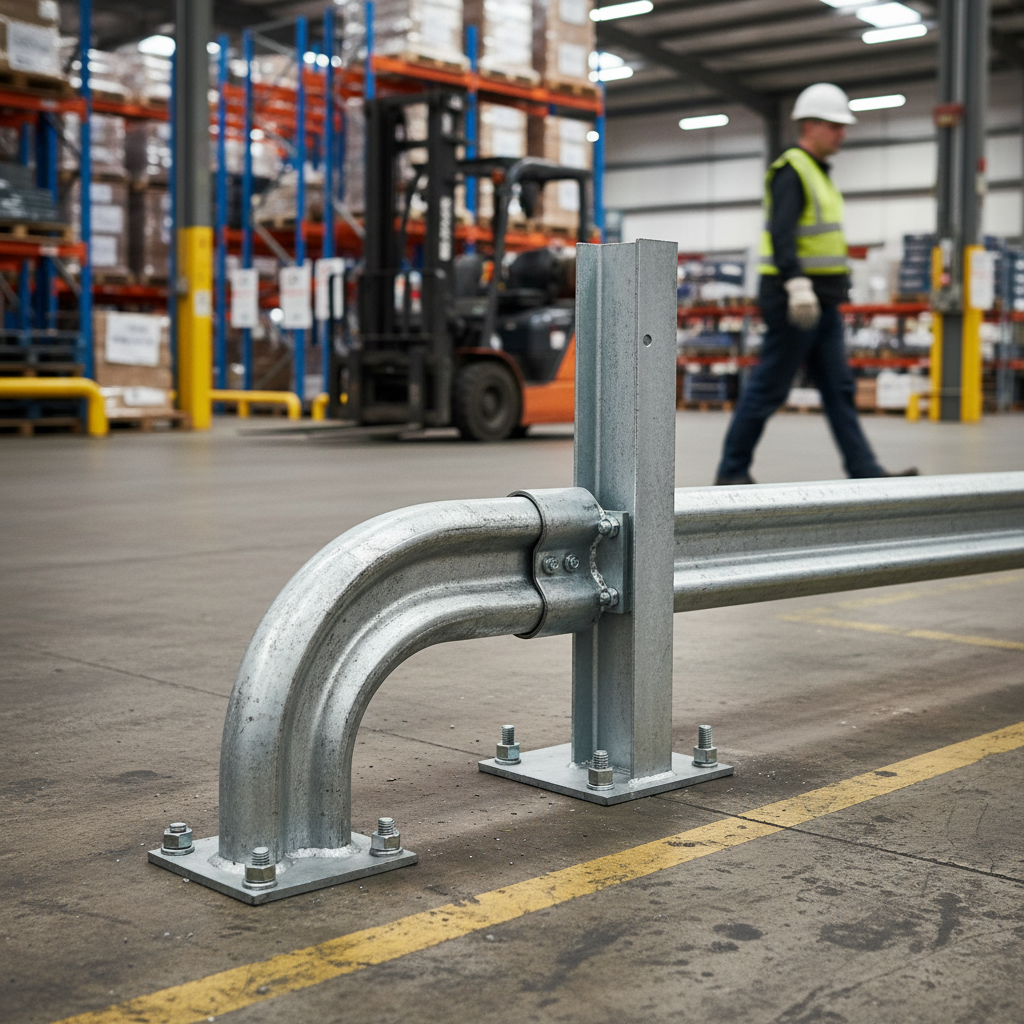 Heavy Duty Bolt Down 610mm RSJ Barrier Post - Galvanised Steel for Impact Protection in Multi-Storey Car Parks and Warehouses