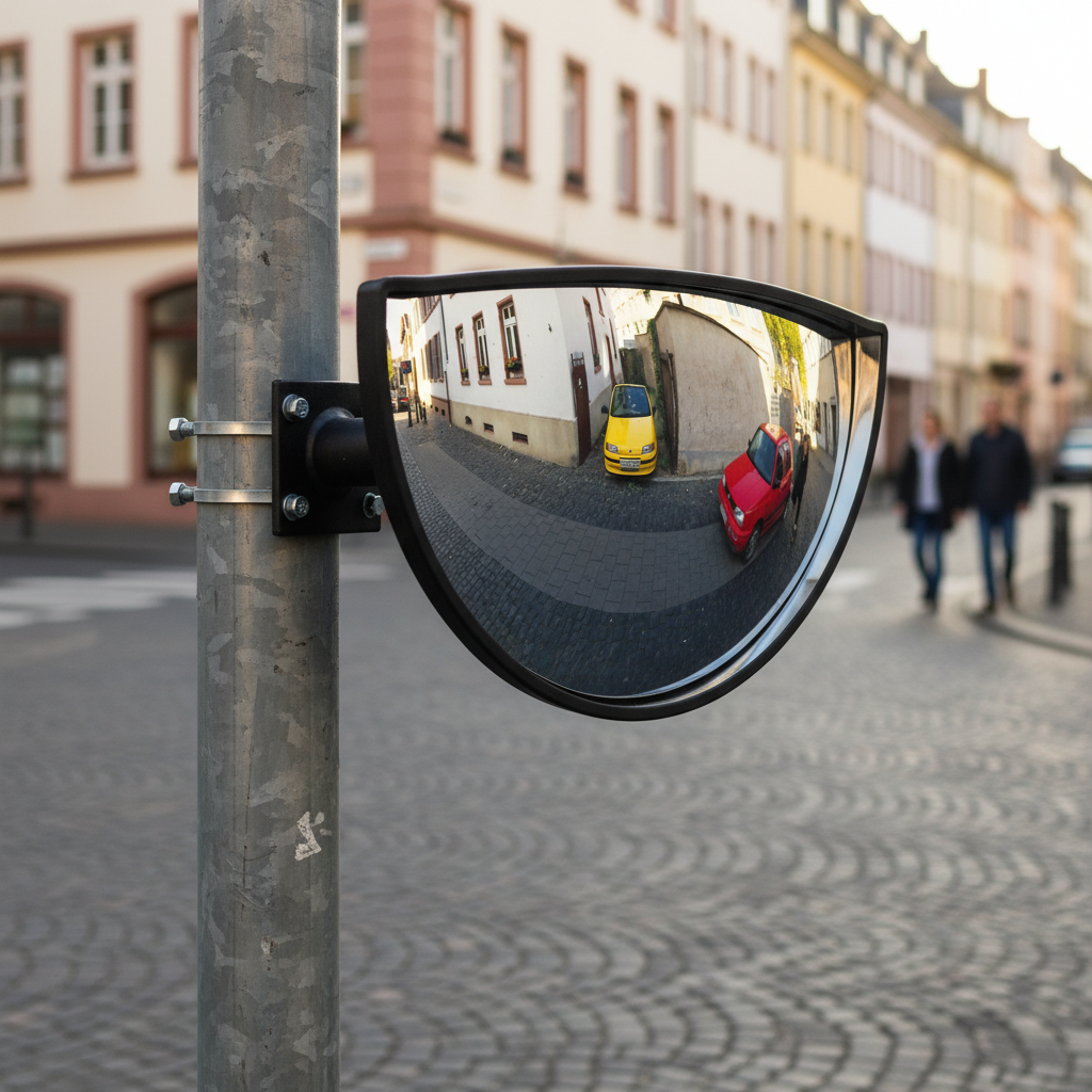 Premium Outdoor Compact Safety Mirror with 180-Degree View - Ideal for T-Junctions and Narrow Crossings | britanniasafety.uk