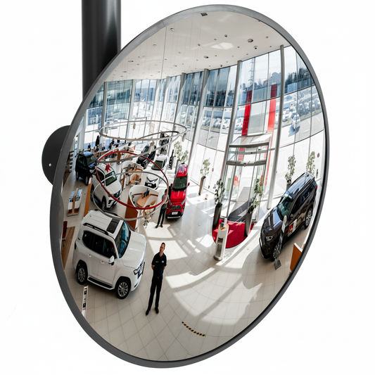 Premium Eco Security Mirror with Flexible Arm for Retail Environments - Durable Acrylic... - side view | britanniasafety.uk