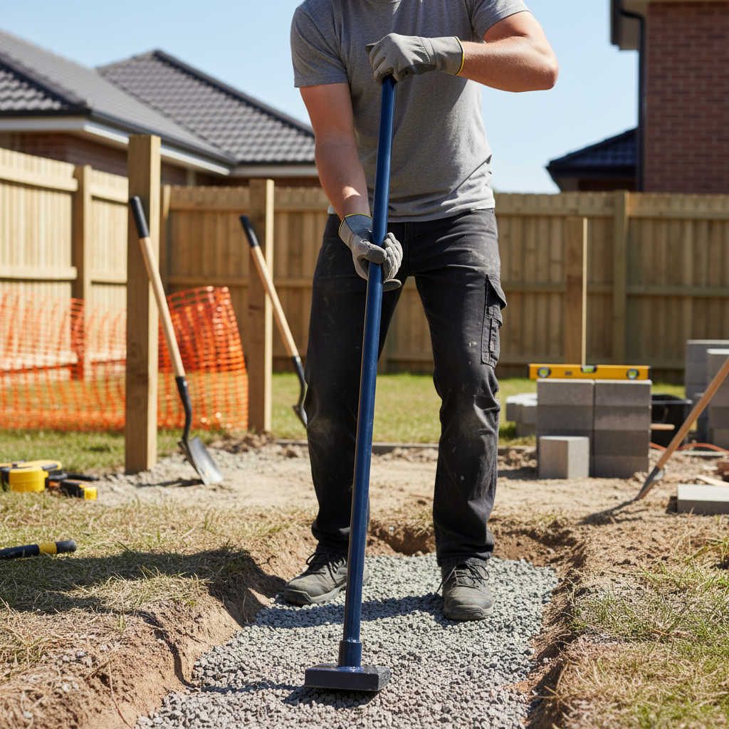 Heavy Duty 10lb Square Rammer for Tarmac Packing and Smoothing with Various Handle Options