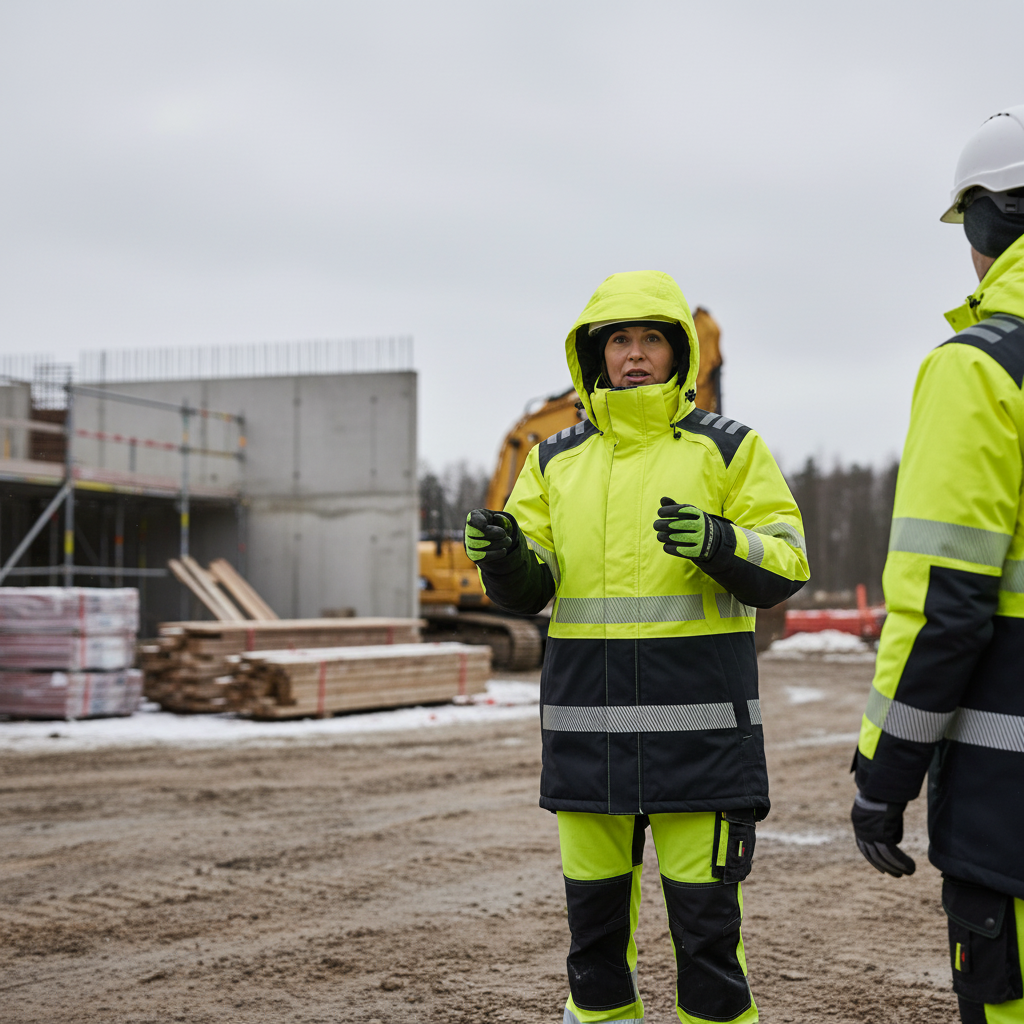 Heavy Duty Class 3 Hi-Vis Winter Parka with Detachable Hood and Waterproof Design for Enhanced Comfort and Mobility