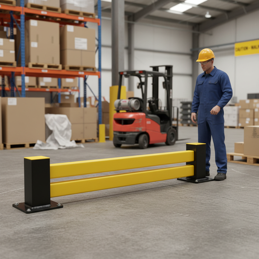 Premium Low-Level Hybrid Barrier Straight Kit for Asset Protection with Flexible Rails for Custom Installations | britanniasafety.uk