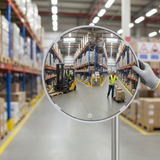 Premium Multi-Purpose Convex Mirror with White Frame for Indoor and Outdoor Use, Impact... - side view | britanniasafety.uk