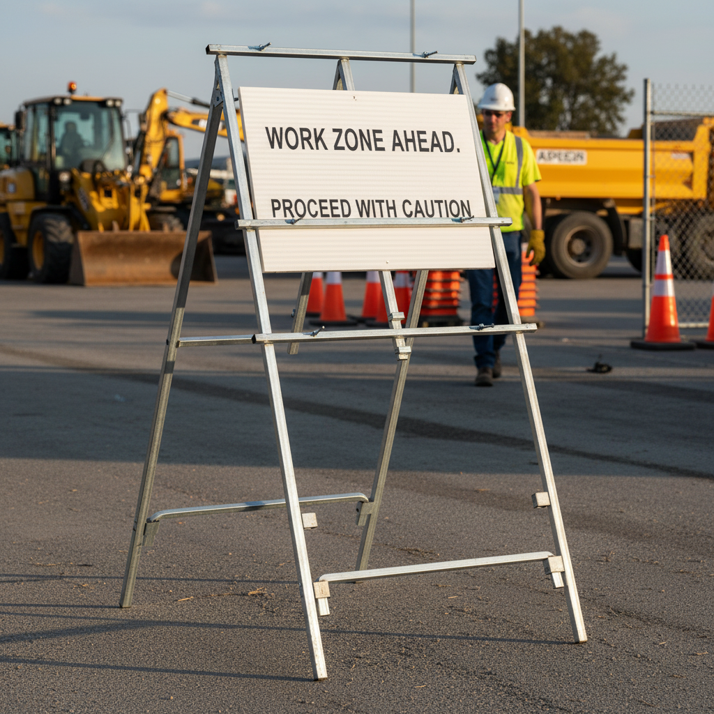 Heavy Duty 1200mm Standard Sign Frame - Durable Steel Construction with Sandbag Stability for High Winds