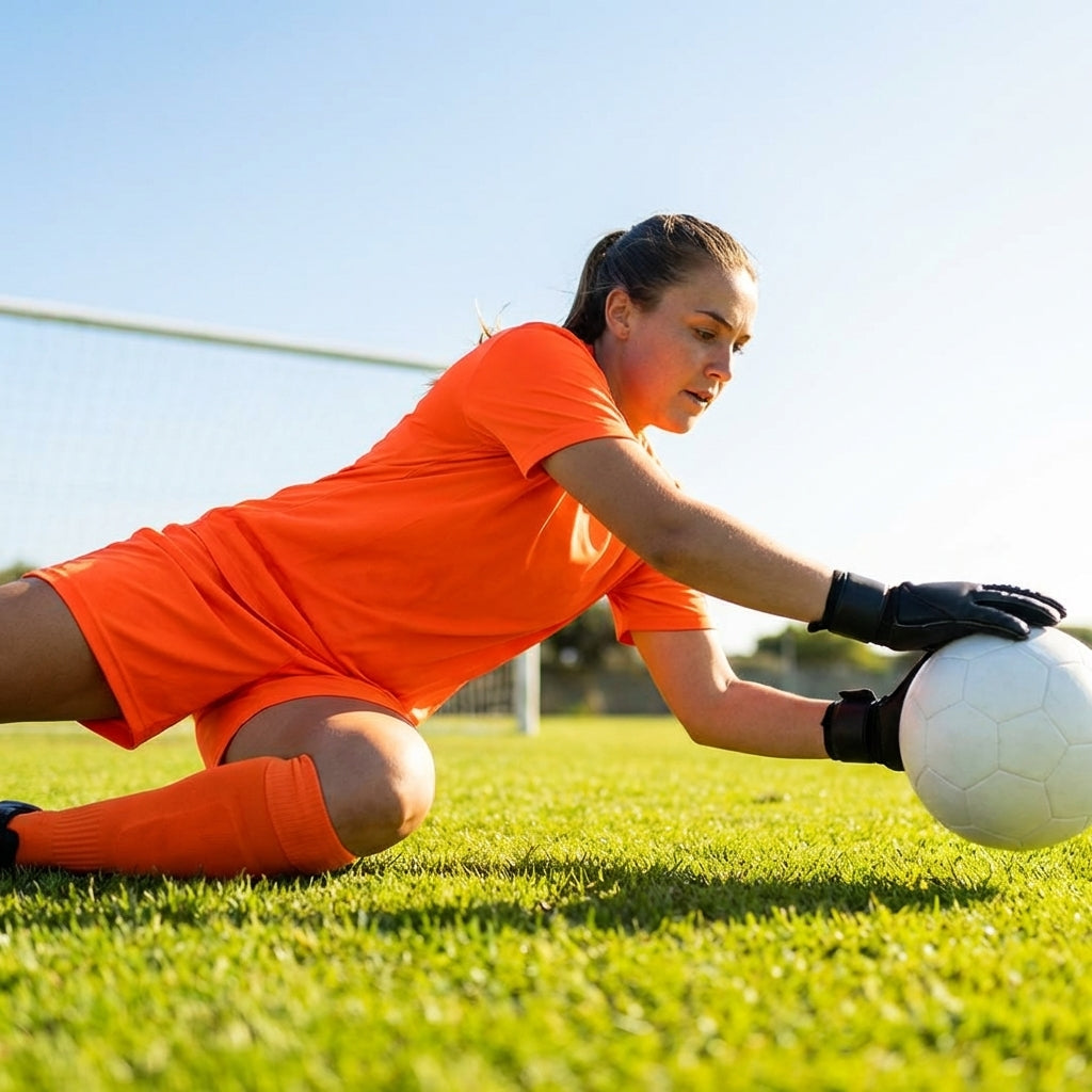 Women's Goalkeeper Kit with shirt, shorts, and knee-high socks