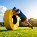 Yellow Aussie Rules Tackle Tube for dynamic football training - product detail