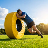 Yellow Aussie Rules Tackle Tube for dynamic football training - product detail