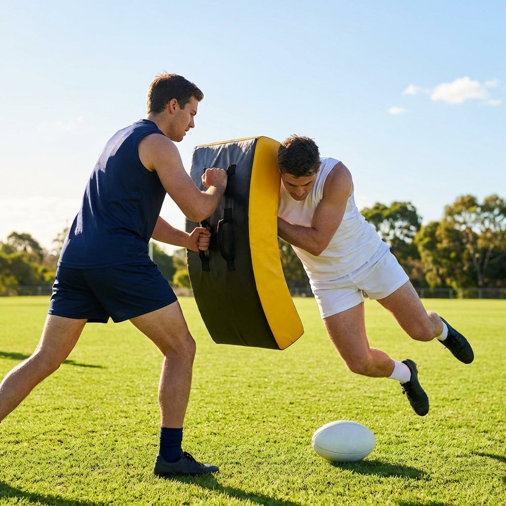 Curved football hit shield in black, ideal for training