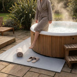 Hot tub flooring made of grey EVA foam tiles for spa use