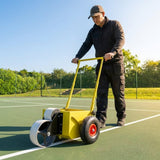 Tennis Court Line Marker with yellow steel tank and rubber wheel - product detail