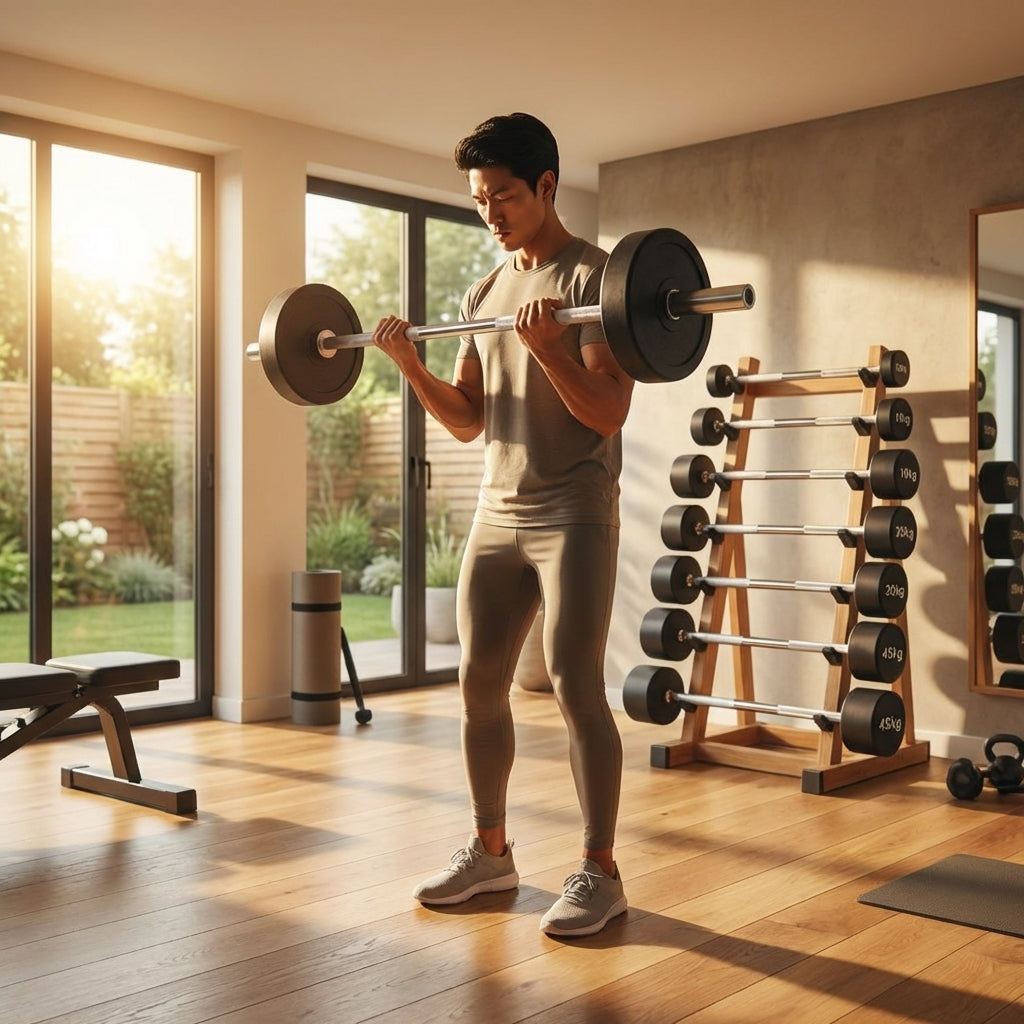 Rubber barbell weights with cast iron core for gym and home use - product detail