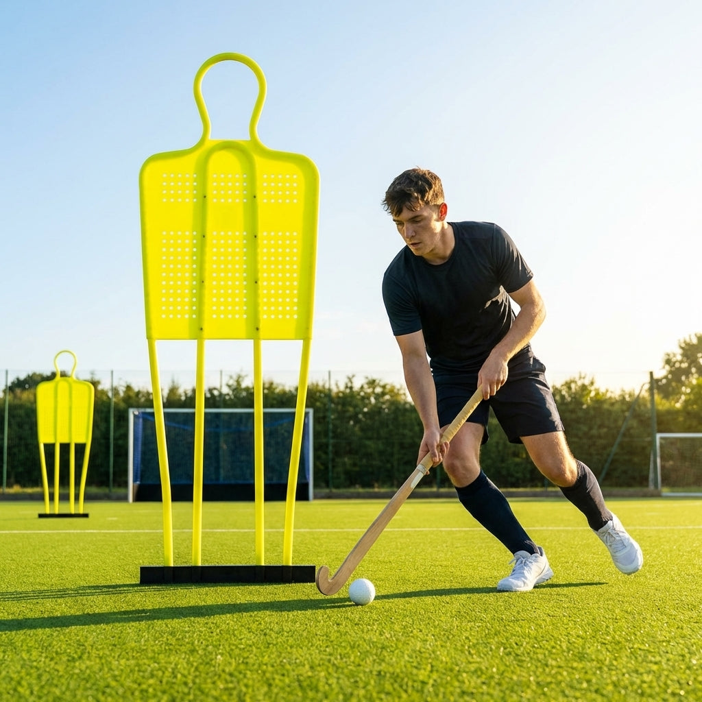 Hockey Training Mannequin in Fluorescent Yellow for Outdoor Use