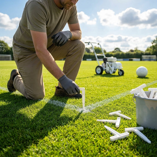 Football Pitch Line Marking Pins – Durable White Plastic