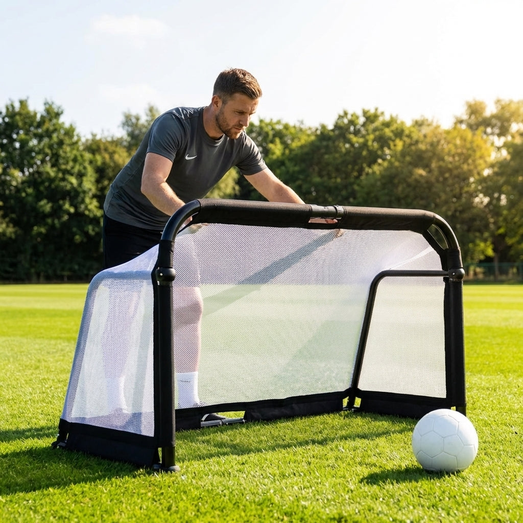 Custom logo goal nets, high-impact micromesh, for sports clubs