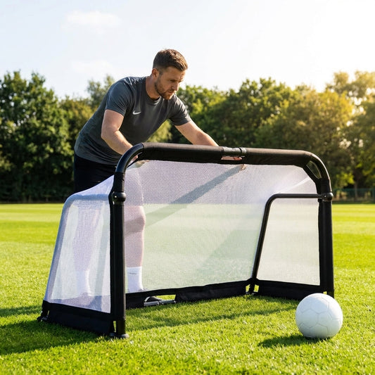 Custom logo goal nets, high-impact micromesh, for sports clubs