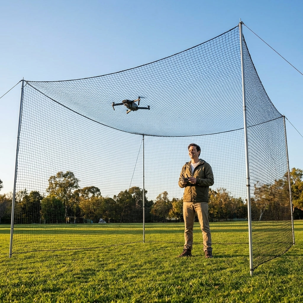 Drone netting in standard size black for indoor and outdoor use