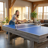 7ft multi games table in grey, featuring pool, air hockey, and table tennis surfaces