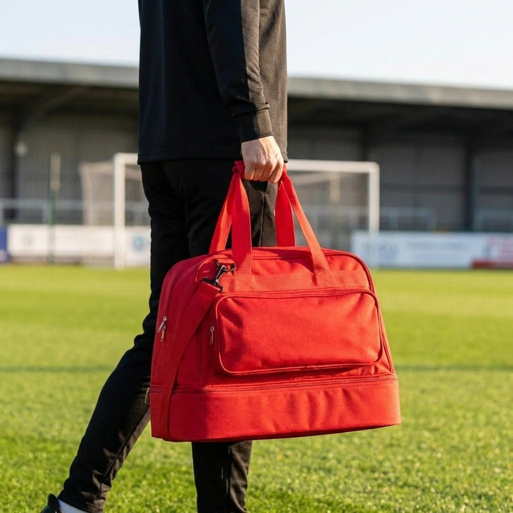 Sports Holdall Kit Bag with 55L capacity in Black, Navy, and Red