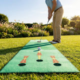 Golf putting mat with non-slip rubber base and target zones for indoor practice - product detail