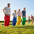 Sack race bags in assorted colours with durable nylon material