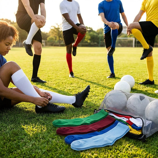 Knee-high football socks in multiple colours, ideal for sports use - product detail
