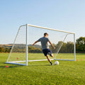 Combination goal posts with durable uPVC frame for garden use