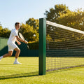 Steel tennis posts in green or black for indoor and outdoor courts