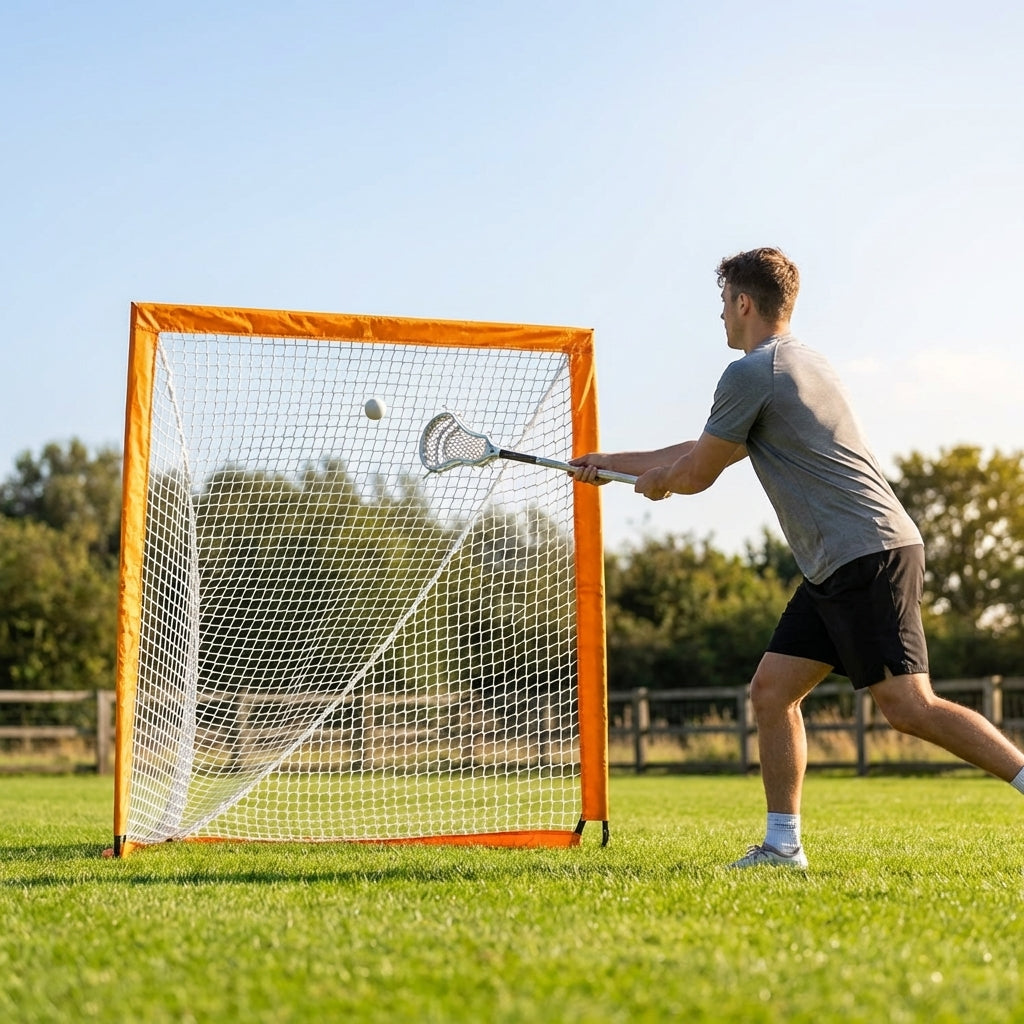 Pop-Up Lacrosse Goal with fibreglass poles and polyester netting