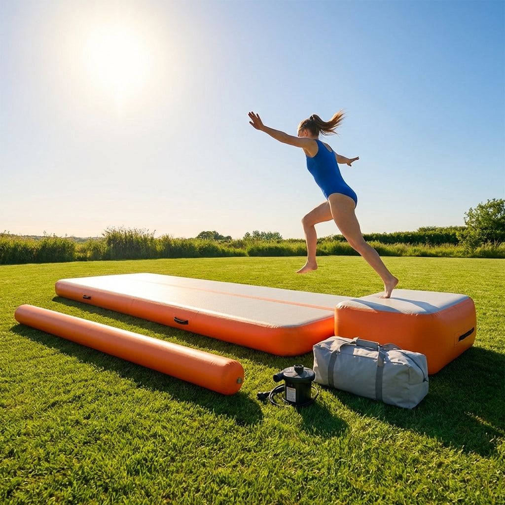 Inflatable gymnastics mat set with beam and block - product detail
