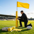 Yellow rugby corner flag set with PVC and foam padding - product detail