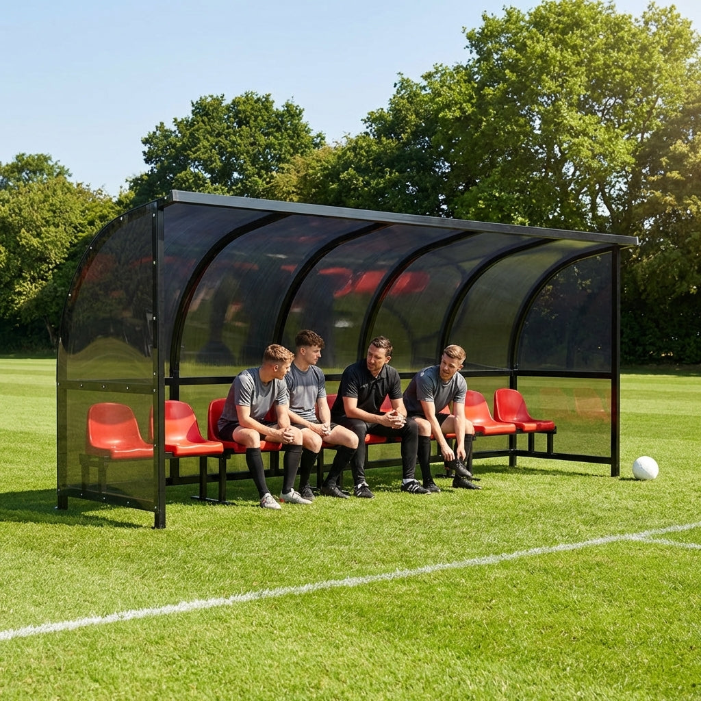 Mobile team shelter with aluminium frame for sports pitches - product detail