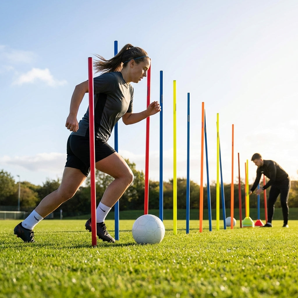Slalom training poles available in 3ft and 6ft, made from shatterproof PVC - product detail
