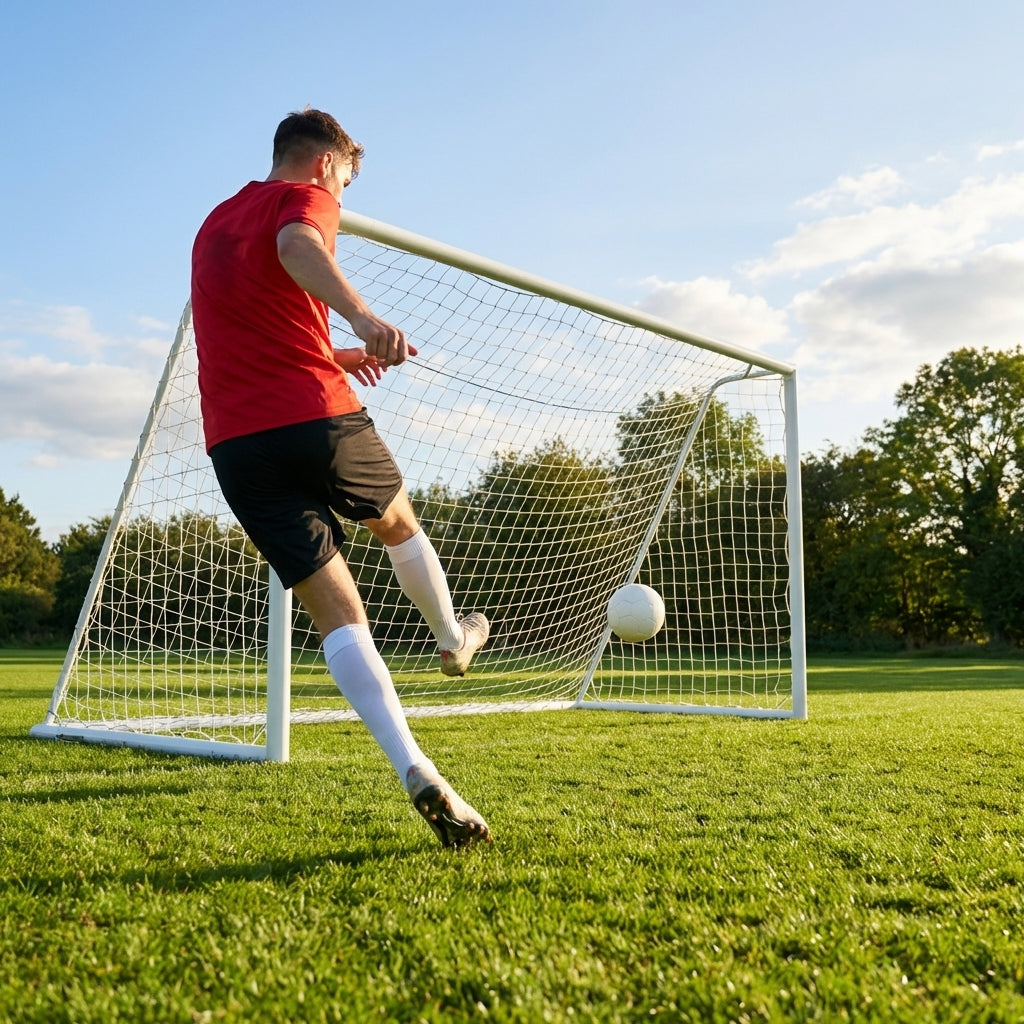 12 x 6ft steel football goal for outdoor use - product detail