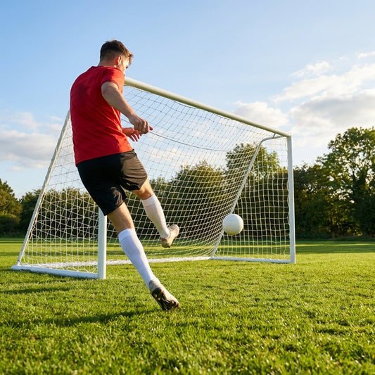 12 x 6ft steel football goal for outdoor use - product detail