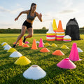 Set of vibrant football training cones in various sizes and colours - product detail
