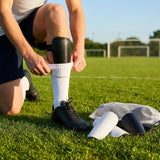 Shin Pads with Carbon-Effect Shell for Football Protection - product detail