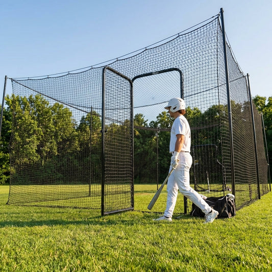 Durable steel batting cage door for cricket and baseball nets - product detail